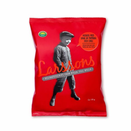 Larssons Chips med paprika & chili 125g