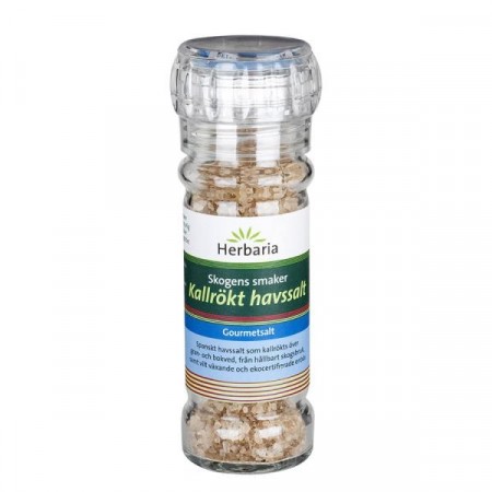 Kaldrøykt havsalt 100gr kvern