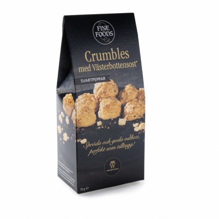 Crumbles med Västerbottensost® Sort Pepper 75g, Fine Foods