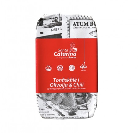 Tunfiskfilé i chili og olivenolje, 120g 