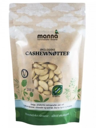Cashewnøtter, 200 g, økologisk, Manna