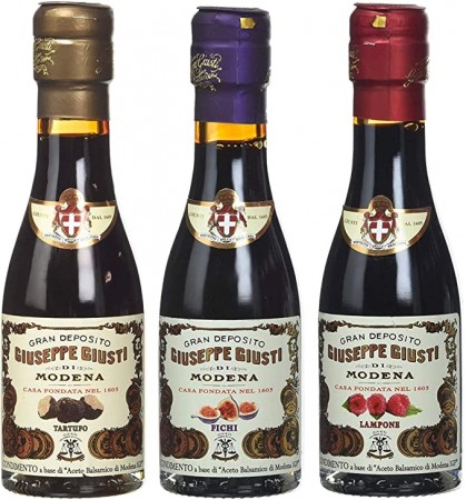 3 flasker med Balsamicoeddik av Modena med trøffel, fiken og bringebær (3x100ml)