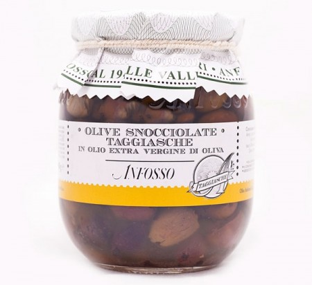 Anfosso Taggiasche sorte oliven uten stein (i extra virgin olje) 280ml